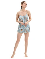 Комплект из шелка Топ + шорты Принт Восточный