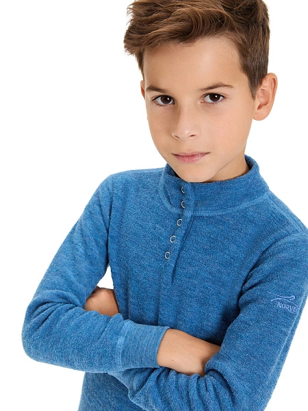 Термобелье фуфайка детская для мальчиков серии "-60°C", цвет джинс меланж, фото 4