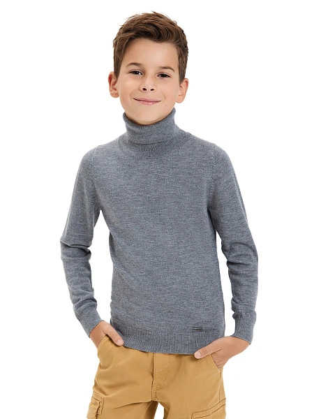 Свитер Cash Touch детский для мальчиков, цвет серый меланж, фото 1