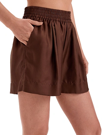 Шорты SILK женские с карманом, цвет шоколад, фото 1