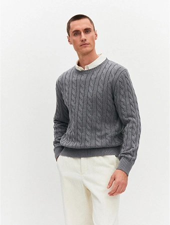 Джемпер Cotton мужской "косы", цвет графитовый, фото 1