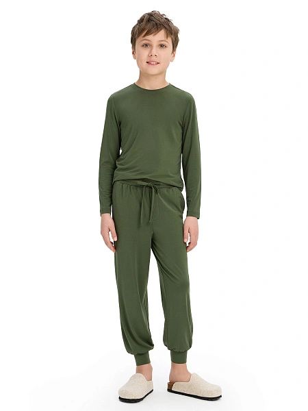Bamboo Брюки для мальчика, цвет олива, фото 5