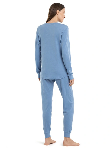 Термопижама для дома и сна женская, цвет голубой пепельный, фото 4