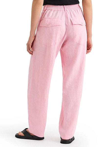 Брюки женские с карманами серии LINEN, цвет розовый, фото 3