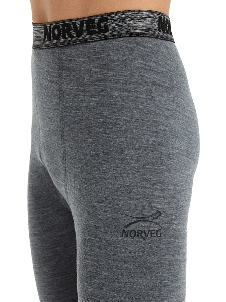 Термобелье кальсоны для мальчиков-подростков серии SOFT. Знак Woolmark, цвет серый меланж, фото 3