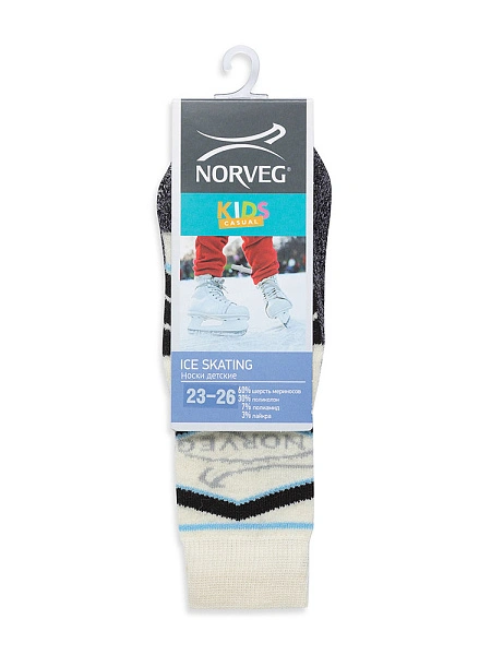 Детские носки для коньков серии ICE SKATING, цвет молочный, фото 5