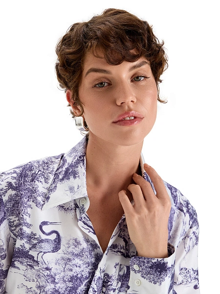 Блуза SILK женская, цвет принт светлый toile de jouy, фото 3