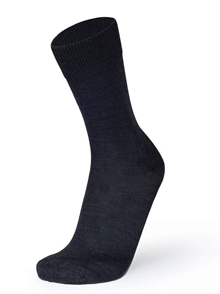 Носки женские из шерсти мериноса серии MERINO WOOL, цвет темно-серый меланж, фото 2
