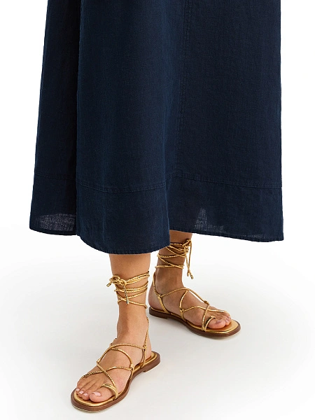 LINEN Платье женское, цвет темно-синий, фото 5