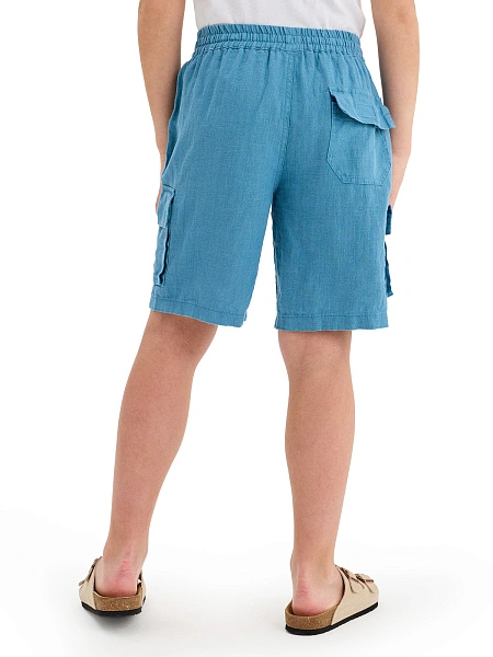 Шорты LINEN с карманами для мальчика, цвет голубой, фото 3