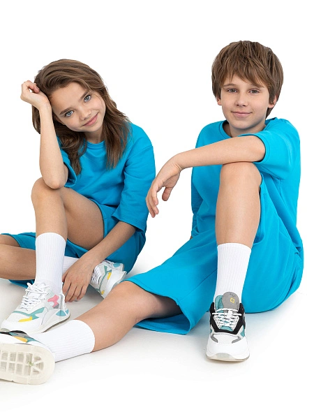 Футболка детская для девочек серии Cotton, цвет бирюзовый, фото 6