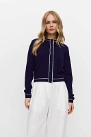 Кардиган на пуговицах с кантом Темно-синий