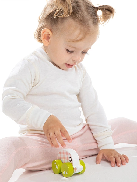 Термофутболка детская серии SOFT. Знак Woolmark, цвет молочный, фото 3