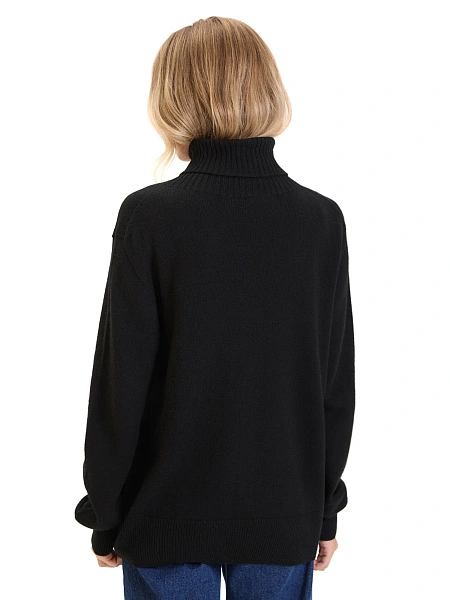 Свитер женский Cashmere&Merino blend oversize, цвет черный, фото 4