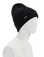 Шерстяная шапка  с отворотом Черный