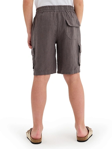 Шорты LINEN с карманами для мальчика, цвет серый, фото 3