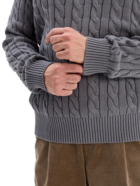 Джемпер Cotton мужской "косы", цвет графитовый, фото 4