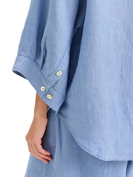 Рубашка женская серии LINEN, цвет голубой пепельный, фото 4