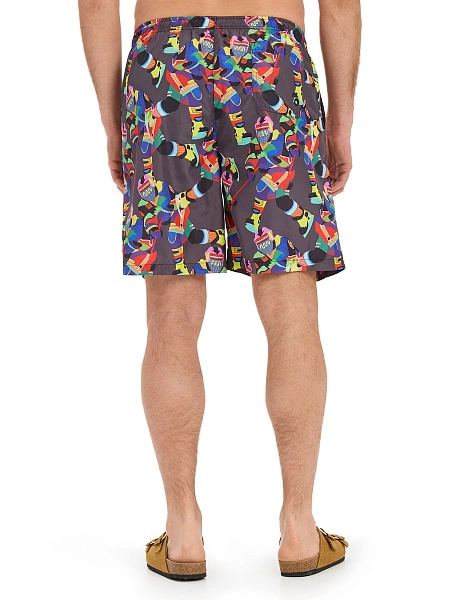 Swimwear Шорты мужские, цвет антрацит паттерн хоккей, фото 3