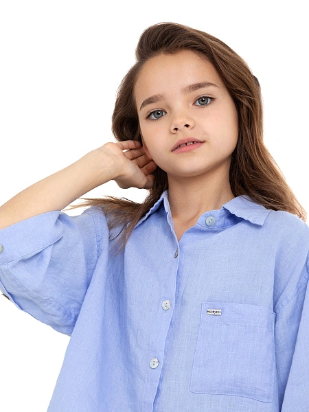 Рубашка для девочек-подростков серии LINEN, цвет лаванда, фото 3