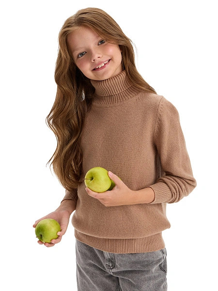 Свитер Merino Base детский для девочек-подростков, цвет бежевый, фото 5