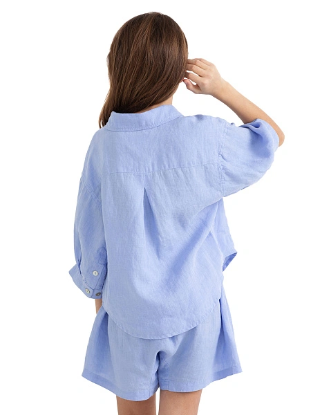 Рубашка для девочек-подростков серии LINEN, цвет лаванда, фото 4