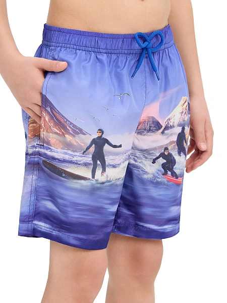 Шорты для мальчика Swimwear, цвет ярко-синий паттерн surf острова, фото 3