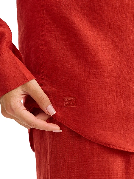 LINEN Рубашка женская slim, цвет терракот, фото 5