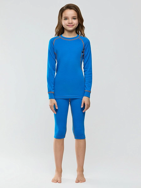 Комплект термобелья для девочек серии SPORT WOOL, цвет ультрамарин, фото 3