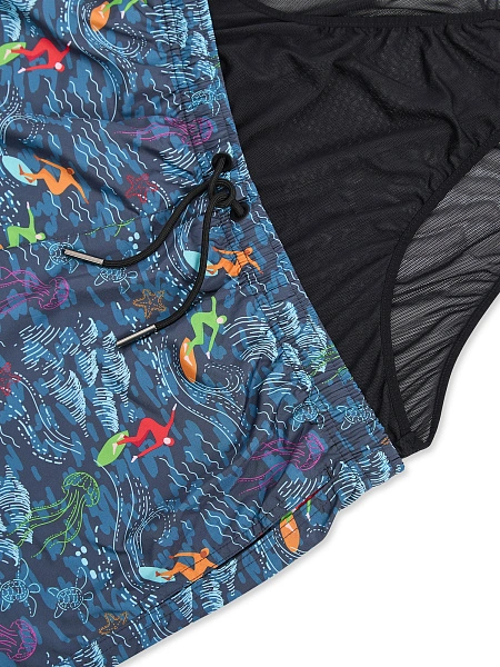 Swimwear Шорты мужские, цвет антрацит паттерн серферы, фото 5