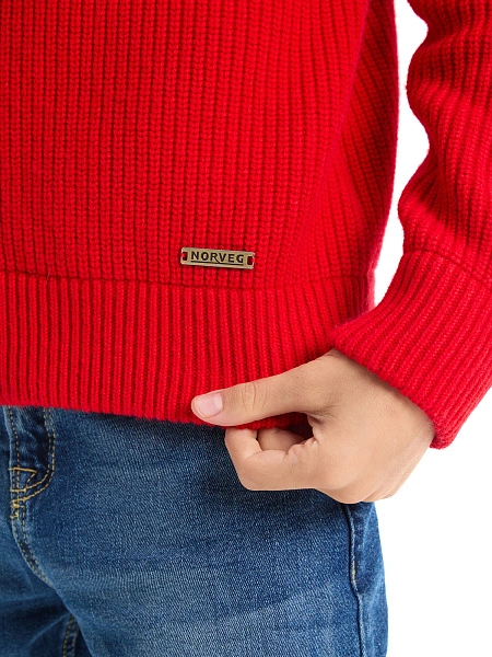 Кардиган шерстяной на молнии для мальчиков-подростков, цвет красный, фото 4