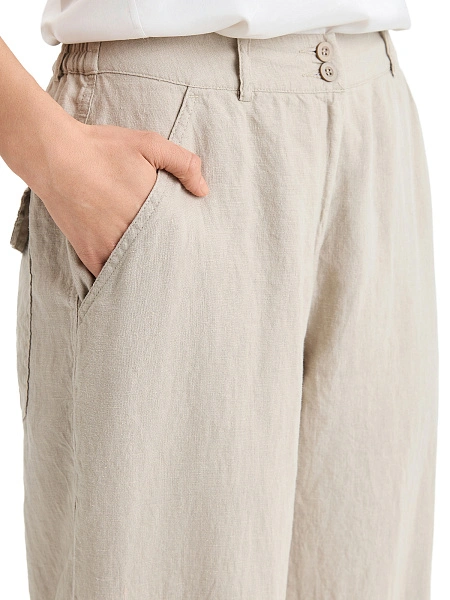 Брюки женские с карманами серии LINEN, цвет бежевый, фото 4