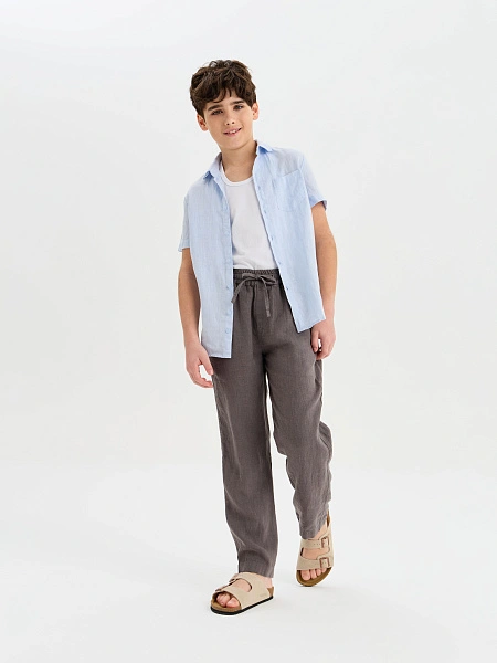 Брюки для мальчика серии LINEN, цвет серый, фото 6
