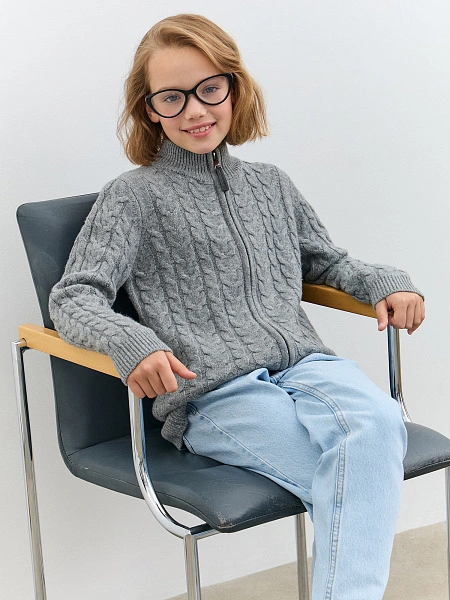 Кофта на молнии Super Fine Merino Wool для девочек, фото 6