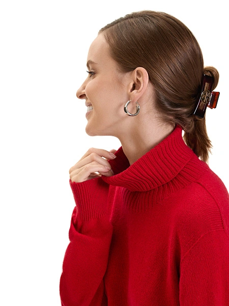Свитер женский Cashmere&Merino blend oversize, цвет алый, фото 3