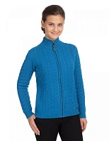 Кардиган на молнии Super Fine Merino Wool подростковый для девочек Бирюзово-синий