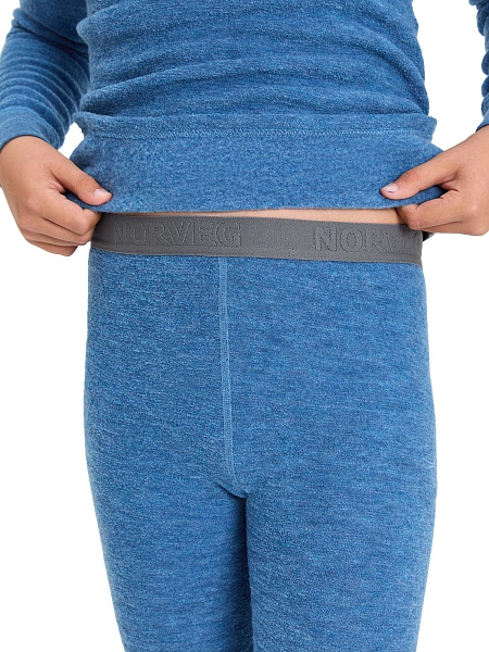 Термобелье кальсоны для мальчиков-подростков серии "-60°C", цвет джинс меланж, фото 3