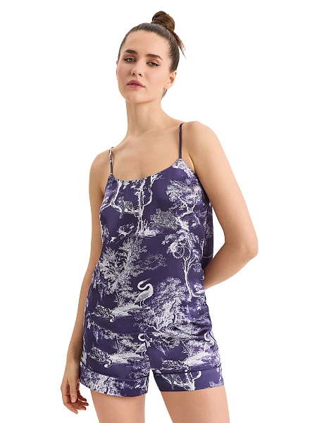 Шорты женские серии SILK, цвет принт темный toile de jouy, фото 2