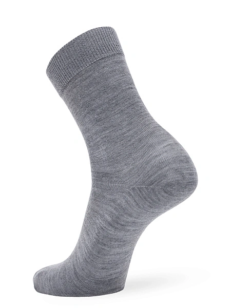 Носки женские из шерсти мериноса серии MERINO WOOL, цвет серый меланж, фото 3
