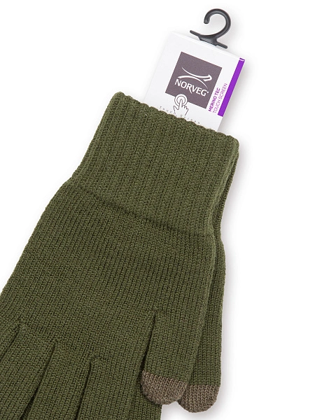 Перчатки детские Merino TEC Touch Screen, цвет олива, фото 2