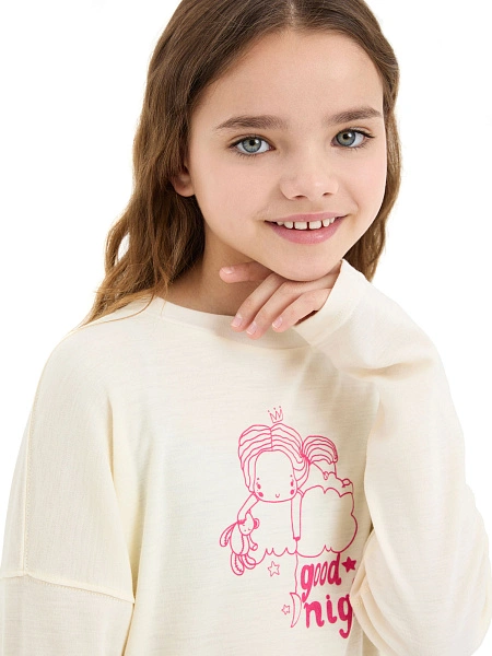 Пижама для девочки-подростка из шерсти мериносов, цвет розовый, фото 4