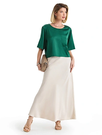 Топ женский серии SILK, цвет темно-зеленый, фото 1