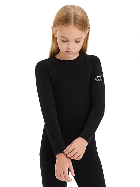 SOFT Комплект термобелья для девочек, цвет черный, фото 3