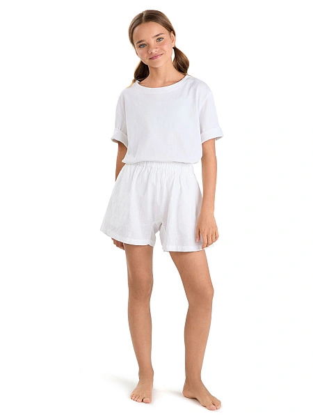 Шорты для девочек-подростков серии LINEN, цвет белый, фото 6