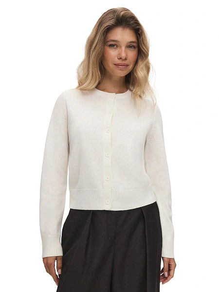 Кардиган на пуговицах, цвет молочный, фото 1