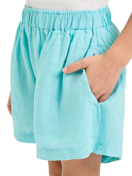Шорты для девочки серии LINEN, цвет тиффани, фото 4