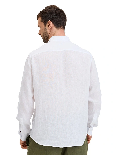 LINEN Рубашка мужская slim, цвет белый, фото 2