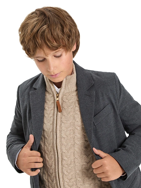 Кофта на молнии Super Fine Merino Wool для мальчиков, фото 4