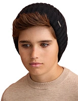 Шерстяная шапка  с отворотом Черный