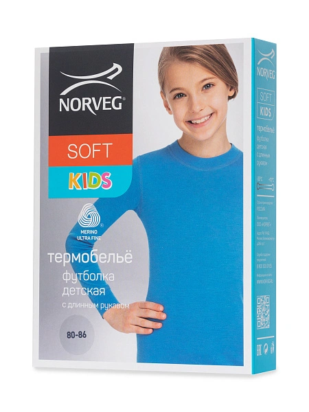 Термофутболка детская для девочек серии SOFT. Знак Woolmark, фото 6